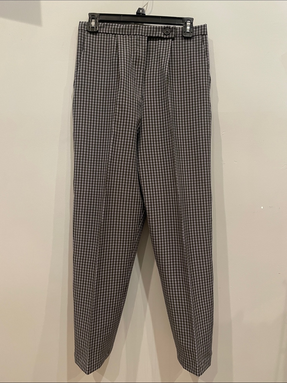 Women’s blue Check Dress Pants/ handmade with pockets